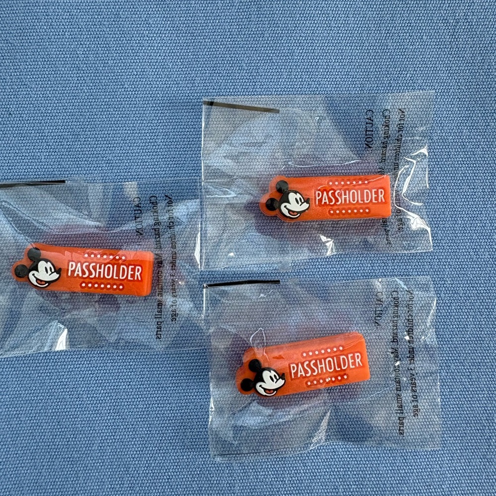 Disney Orange Mickey Passholder Clips